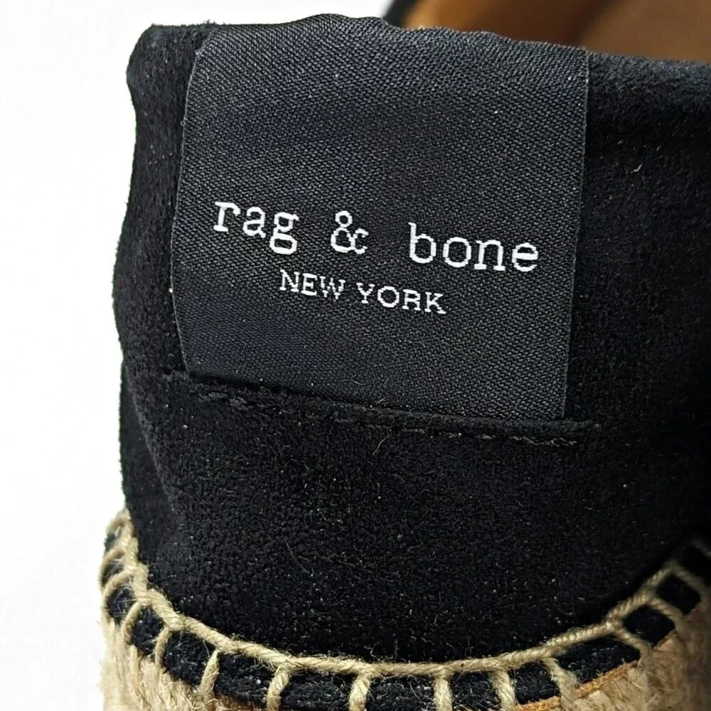 Rag & Bone Women's Espadrille Runner Black Suede Flats Size 40 EU (MSRP $295)